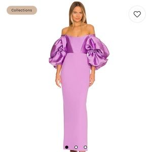 Solace London Hedera Evening Gown Maxi Dress in Dark Lilac